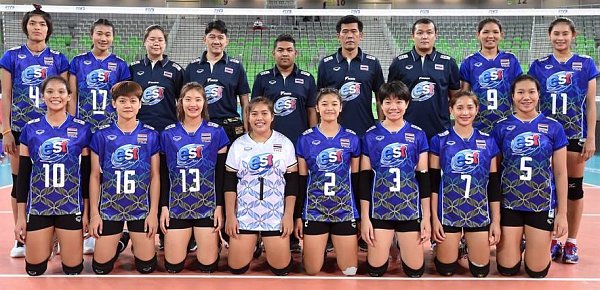 ภาพผู้เล่นวอลเลย์บอลหญิงทีมไทย ชุดเยาวชนอายุไม่เกิน 23 ปี